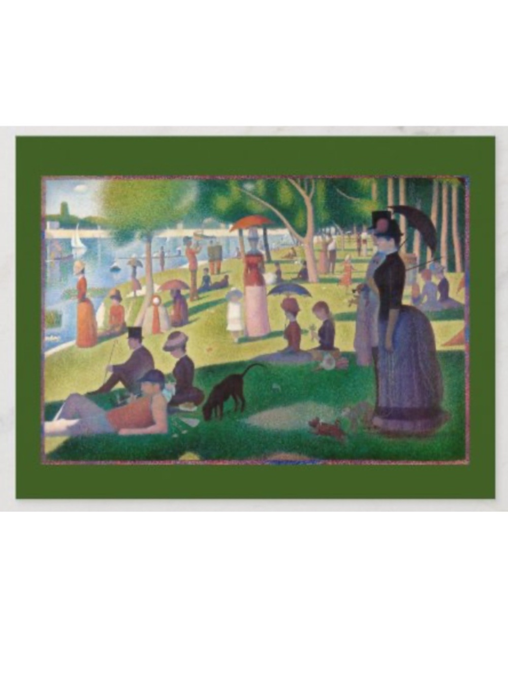 Sunday Afternoon by Seurat - Art Postcard